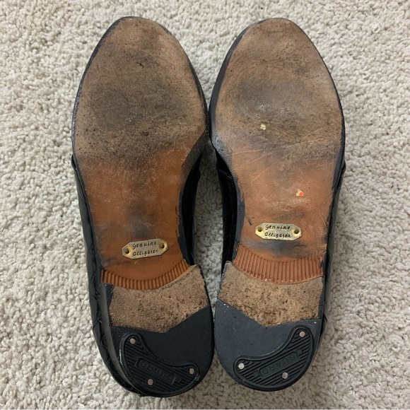 Men's ENNESI Genuine BLACK ALLIGATOR Skin TASSEL Dress LOAFERS Slip On SHOES  9 - Picture 6 of 8